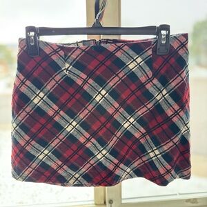 Altar'd State Red and Black Plaid Mini Skirt